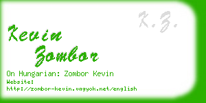 kevin zombor business card